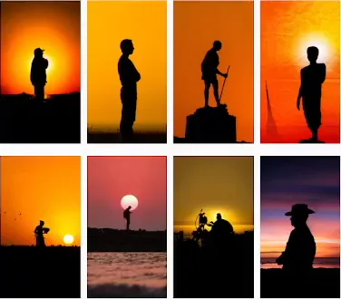 Search results for &ldquo;a silhouette of a man with sun setting in the background&rdquo;: silhouettes against a sunset